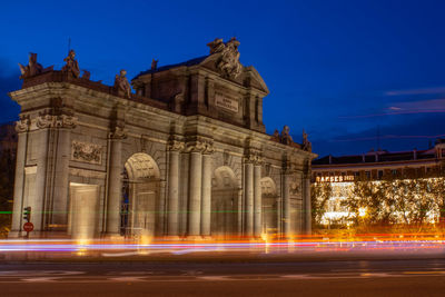 Light trails at night