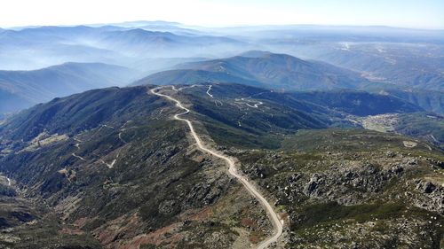 Aerial view of mountain range