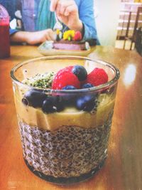 Close-up of dessert on table