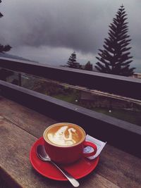 Coffee cup on table