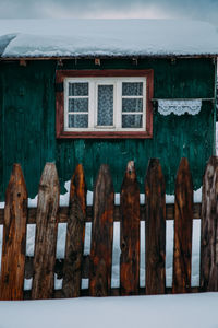 Abandoned house during winter