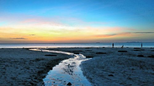 Scenic view of sea at sunset