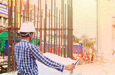 Man working at construction site