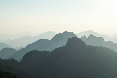 Scenic view of mountains against clear sky