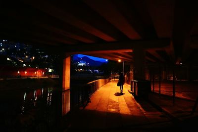 Illuminated city at night