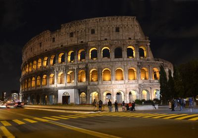 View of historical building at night