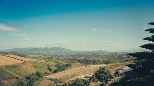 High angle view of landscape against sky