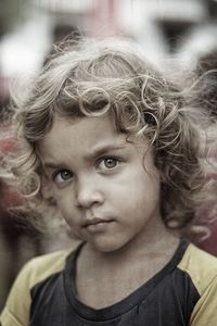 Close-up portrait of a girl looking away