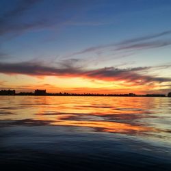 Scenic view of sea at sunset