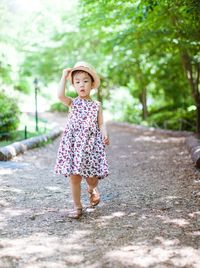 Full length of girl on tree