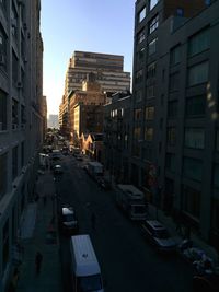 City street with buildings in background