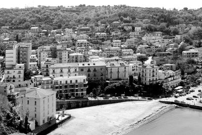 High angle view of townscape against sky