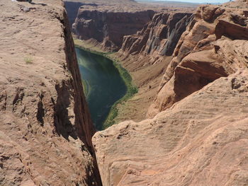 Scenic view of river amidst mountains