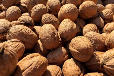 Full frame shot of walnuts