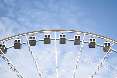 Low angle view of metallic structure against sky