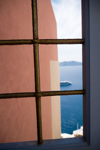 Sea seen through window