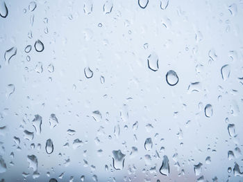 Full frame shot of wet glass window