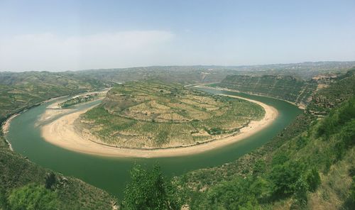 High angle view of landscape against sky