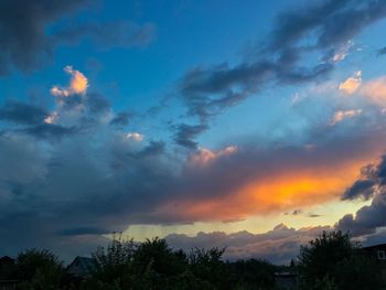 Scenic view of landscape against sky at sunset