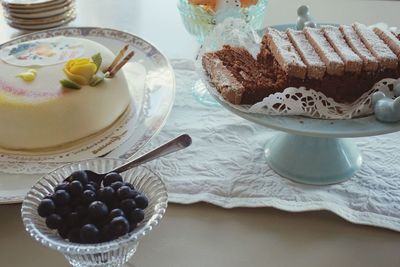 Close-up of cake on table