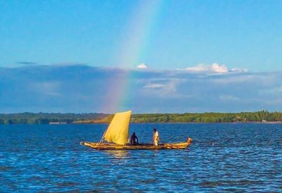 Boat sailing in sea