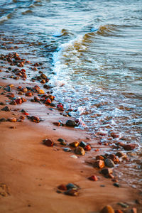 High angle view of beach