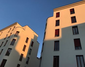 Low angle view of residential building against sky