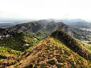 High angle view of landscape against sky