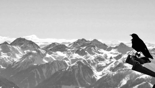 Scenic view of snowcapped mountains