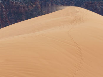 Sand dunes in desert