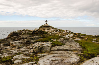 View of sea against cloudy sky