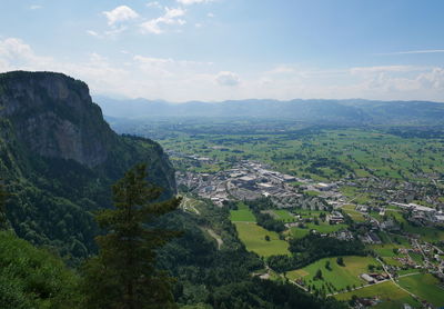 High angle view of landscape against sky