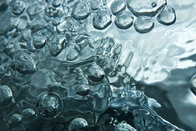 High angle view of bubbles in water