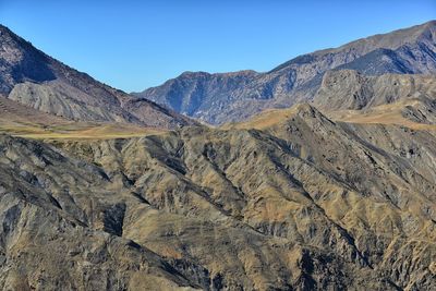 Scenic view of mountains against clear sky