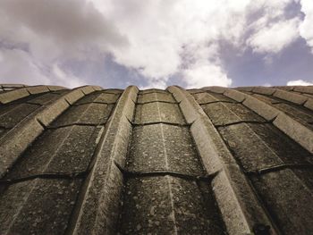 Low angle view of old building against sky