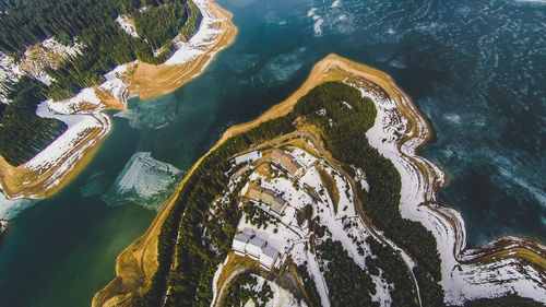 High angle view of dam