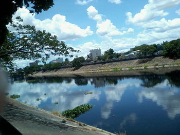 Reflection of clouds in lake