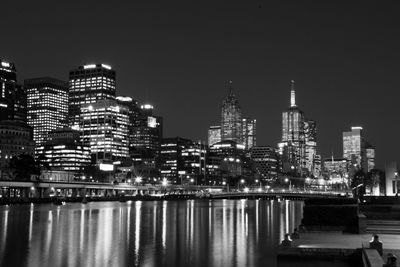 Illuminated city at night