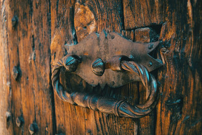 Close-up of old door knocker