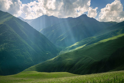 Scenic view of mountains against sky