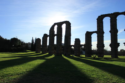 Ancient temple against sky