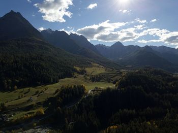 Scenic view of mountains against sky