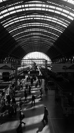 People at railroad station