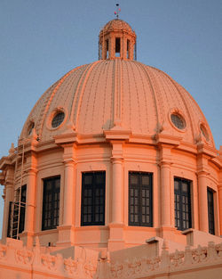 Low angle view of historical building against clear sky