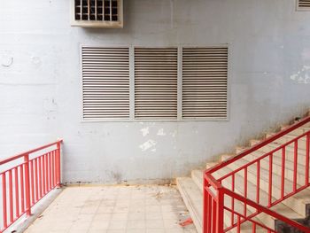 Closed door of building