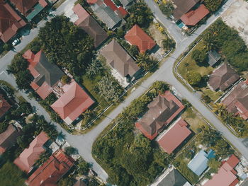 Aerial view of houses