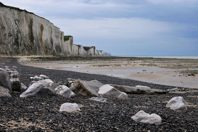 Scenic view of beach against sky