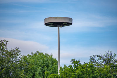 Low angle view of street light against sky