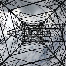 Low angle view of electricity pylon