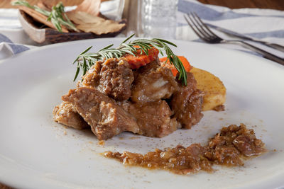 Close-up of food in plate